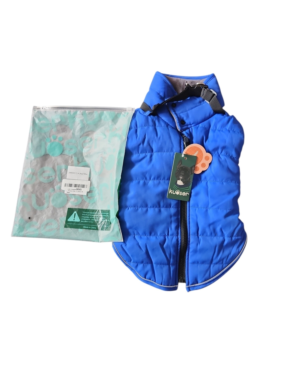 Blue Quilted Dog Puffer Vest Jacket - Brand Unspecified